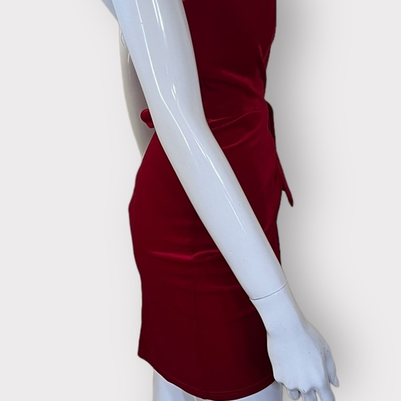 Fashion Nova Sweet Revenge Velvet Style Red Mini Dress SZ XS ❤️ - Picture 7 of 10